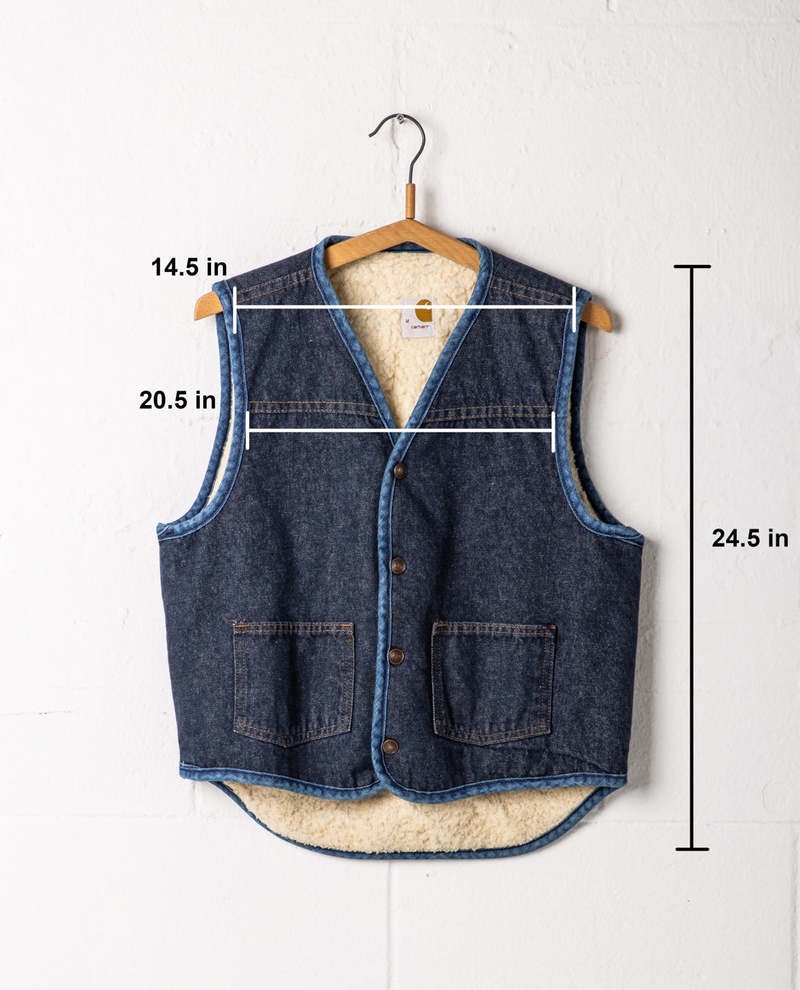 Carhartt Lined Denim Vest - Indigo | Garmentory