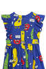 Mini Rodini Veggie Woven Ruffled Dress - Blue - Thumbnail 2