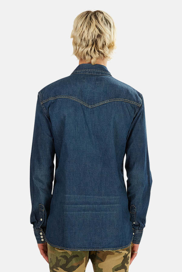 Remi Relief Denim Western Shirt - Blue | Garmentory