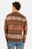 Remi Relief Wool Native Boarder Cardigan - Brown - Thumbnail 3