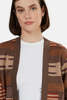 Remi Relief Wool Native Boarder Cardigan - Brown - Thumbnail 3