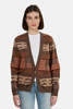 Remi Relief Wool Native Boarder Cardigan - Brown - Thumbnail 5