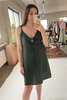 Eliza Faulkner Linen Slip Dress - Forest Green - Thumbnail 3