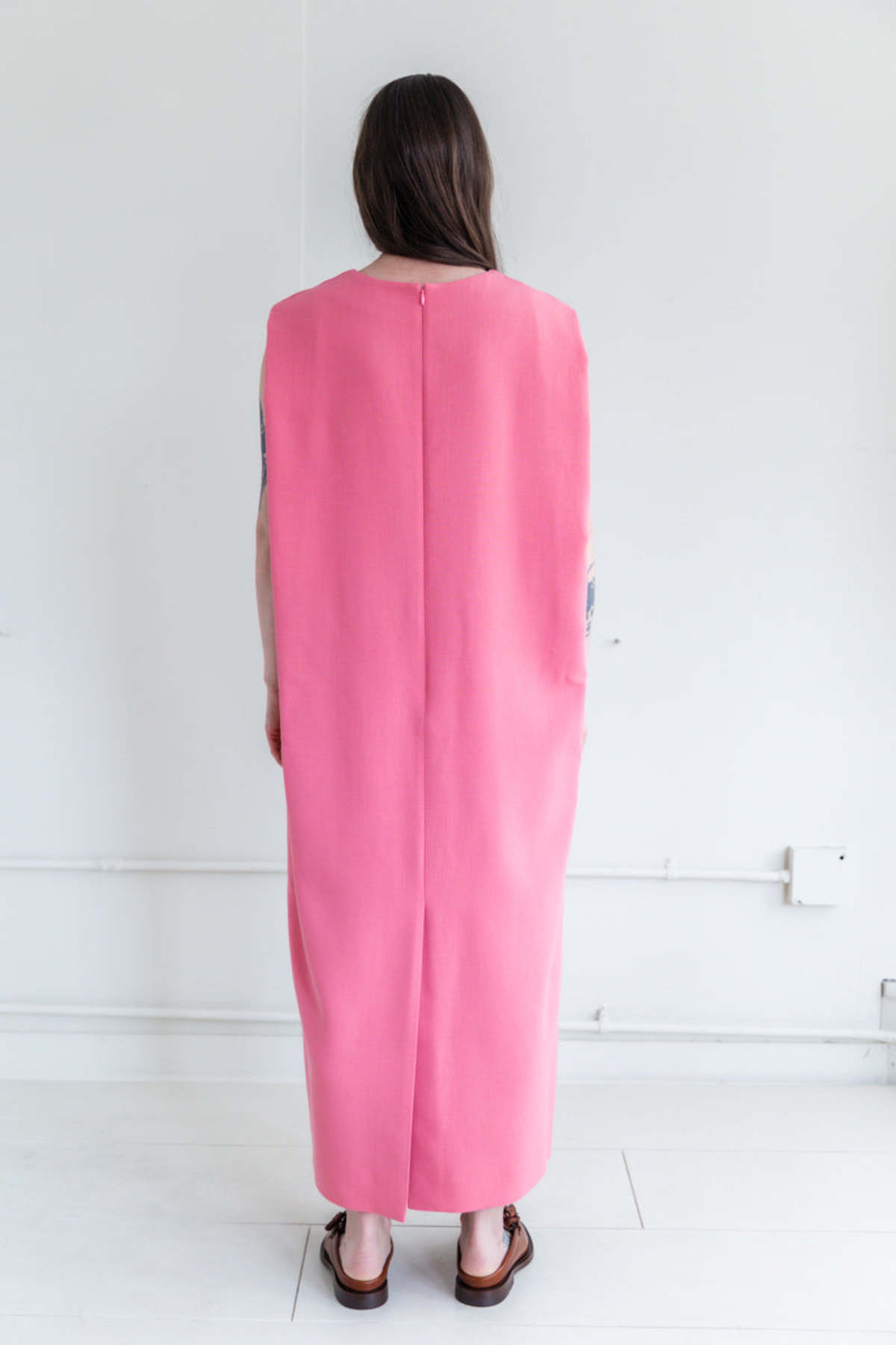 Auralee TENSE WOOL DOUBLE CLOTH DRESS - PINK | Garmentory