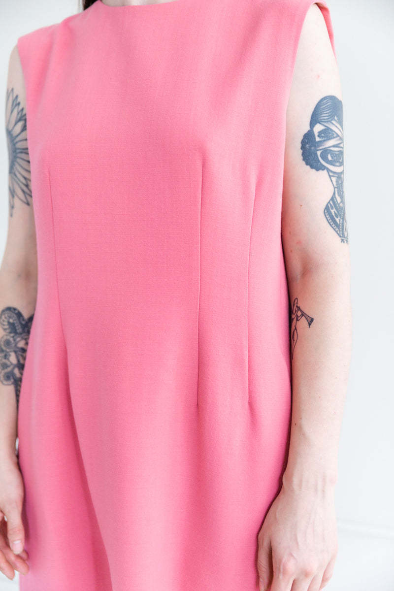 Auralee TENSE WOOL DOUBLE CLOTH DRESS - PINK | Garmentory