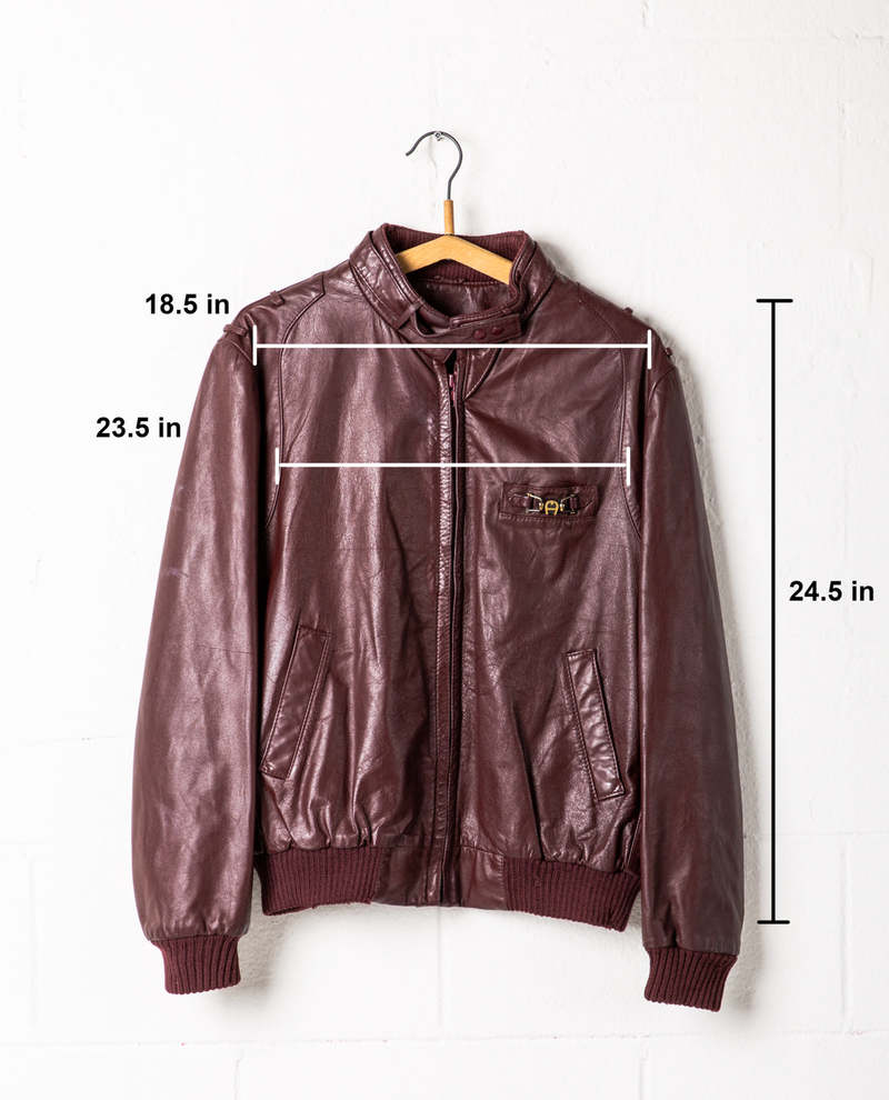 Vintage Etienne Aigner Style Leather Jacket - Burgundy