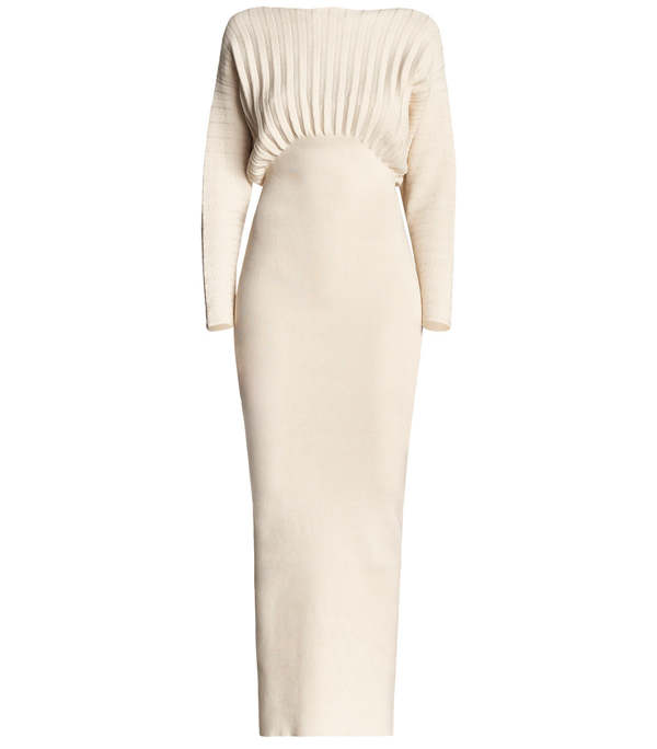 Wynn Hamlyn Accordion Knit Gown - IVORY
