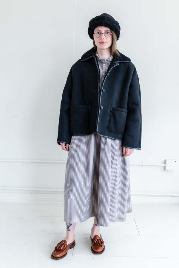 CAWLEY STUDIO AVIS CURLY SHEEPSKIN JACKET - BLACK | Garmentory