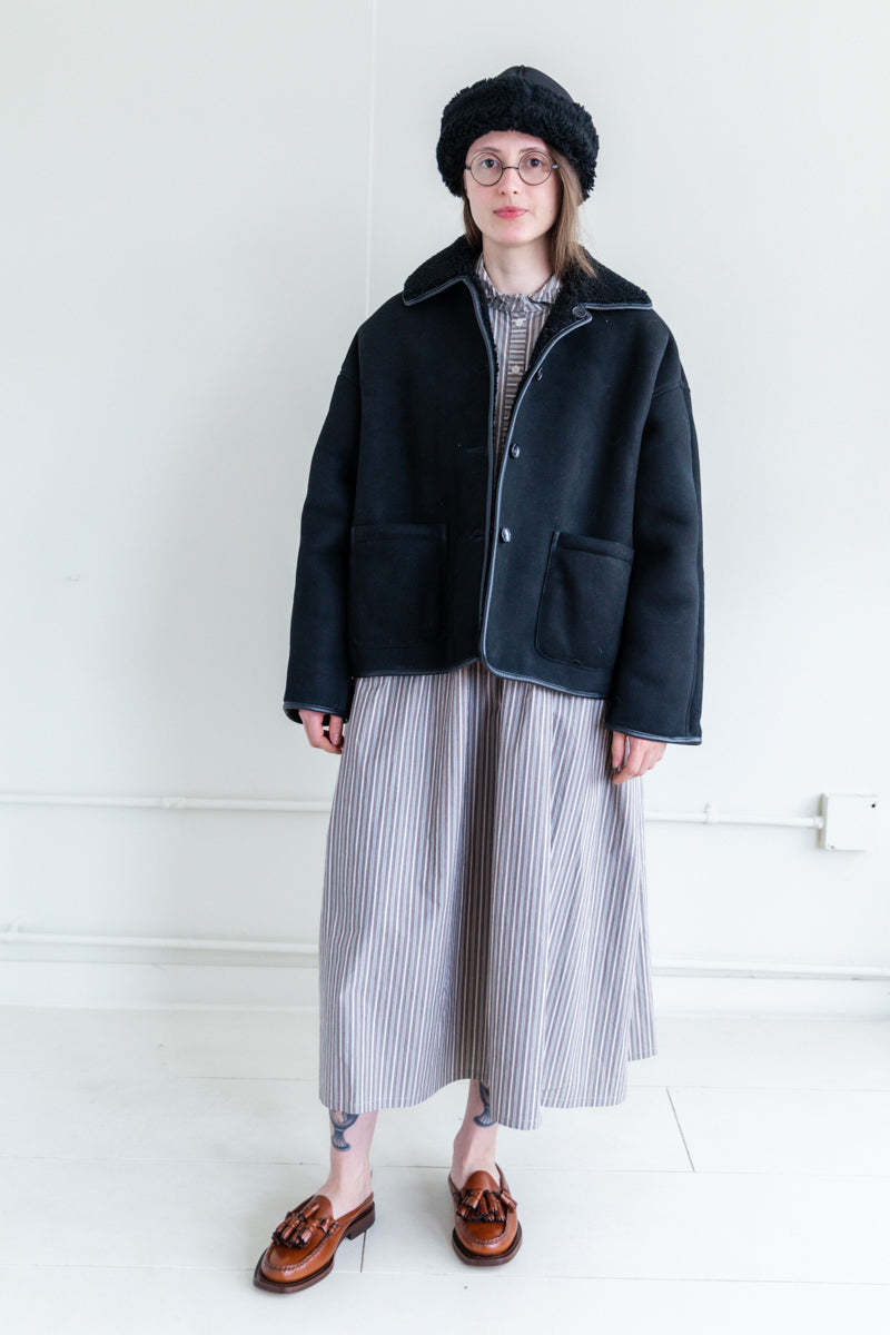 CAWLEY STUDIO AVIS CURLY SHEEPSKIN JACKET - BLACK | Garmentory