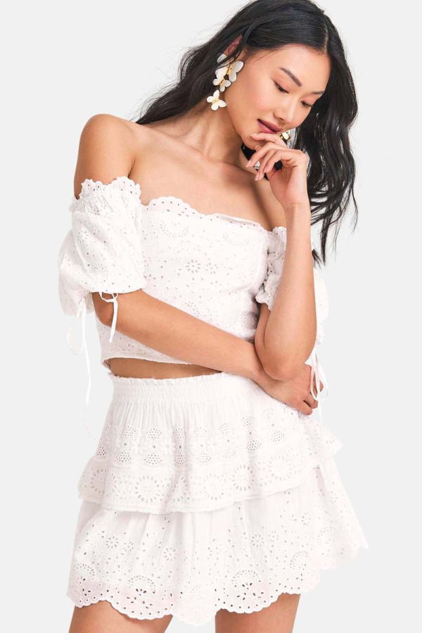 LoveShackFancy Charmaine Skirt - Antique White