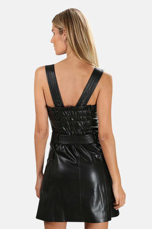 green emerald velvet dress Ether Puff Mini Dress | Black main image 1