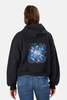 Blue&Cream Cosmic Trip Crop Zip Hoodie - Black - Thumbnail 3