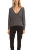Crossley Oversized V Neck Sweater - Grey - Thumbnail 1