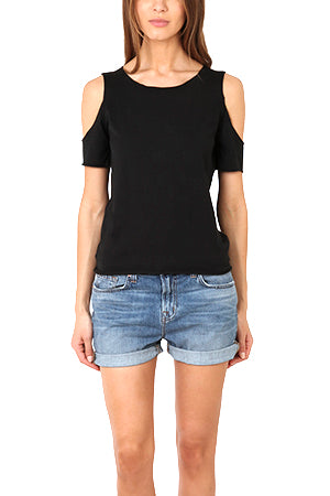 Lucien Pellat-Finet Cut Out Leaf Top - Black/White | Garmentory