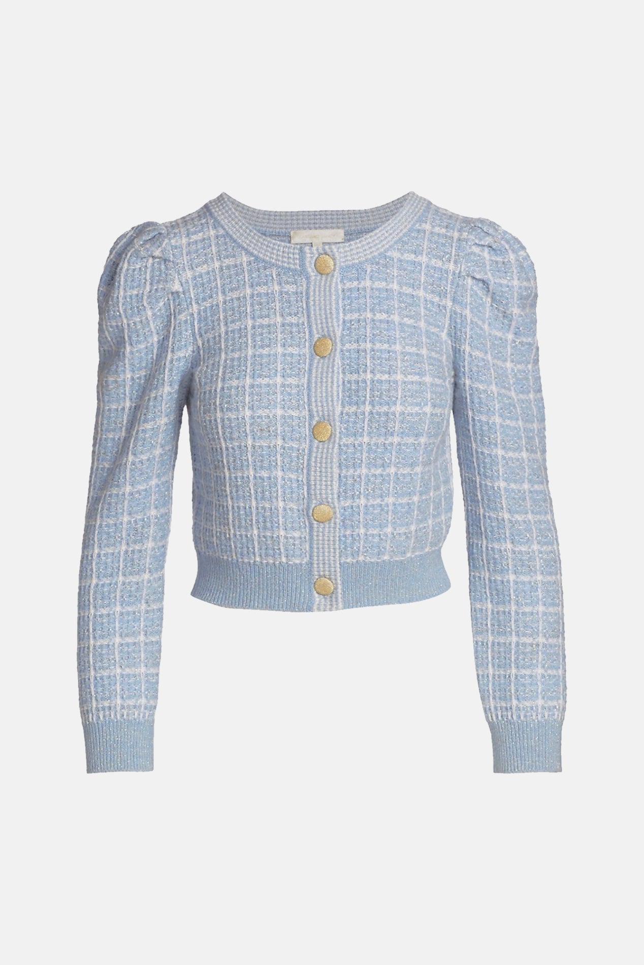 LoveShackFancy Daughter Cropped Cardigan Babybell Blue Garmentory