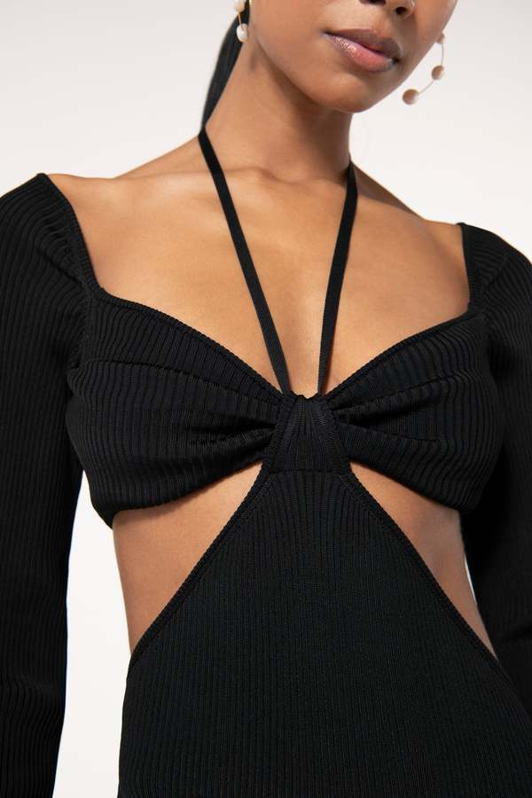 cult gaia enzo knit dress Cult Gaia Enzo Knit Dress - Black