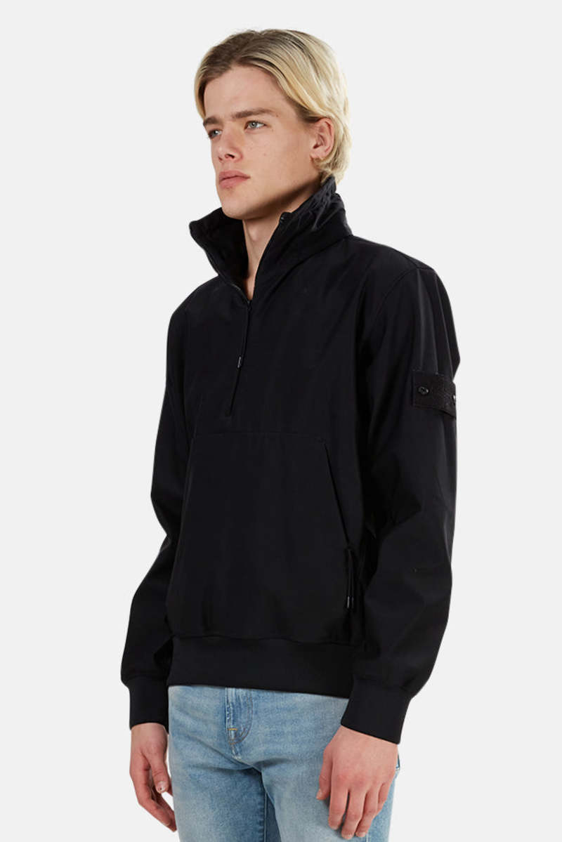 Stone Island Ghost Piece Nylon 3/4 Zip Pullover - Black