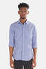 Blue&Cream Gingham Micro Check Button Down - Blue - Thumbnail 1