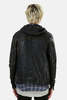 Giorgio Brato Leather Hooded Bomber - Black - Thumbnail 3