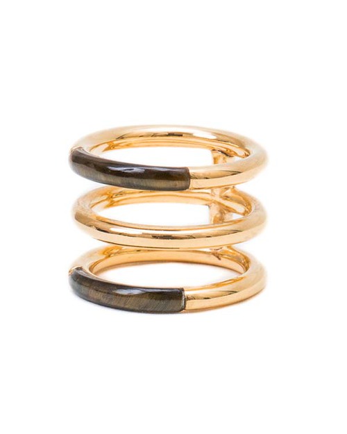 A Peace Treaty Weila Gold and Blue Tigers Eye Ring A Peace Treaty Weila Gold and Blue Tigers Eye Ring