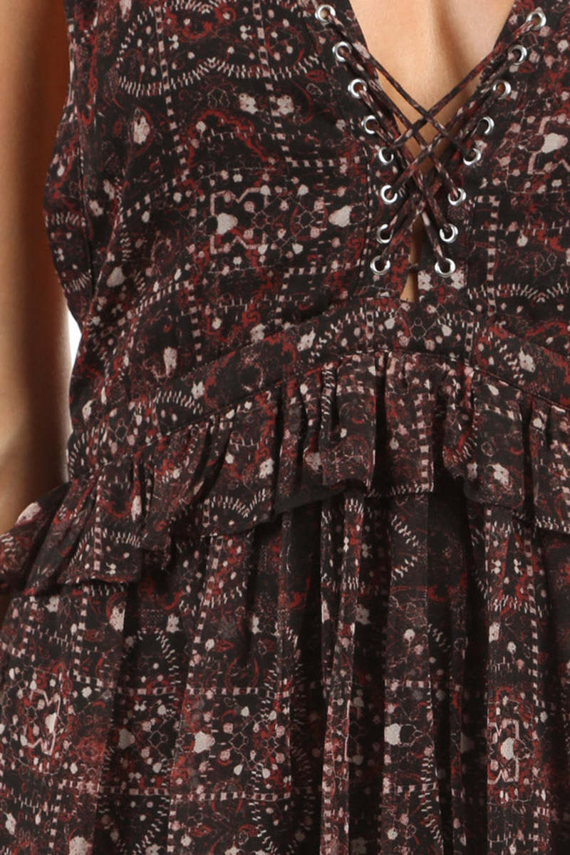 Magali Pascal Inca Dress - Ethnic Wine Magali Pascal Inca Dress - Ethnic Wine
