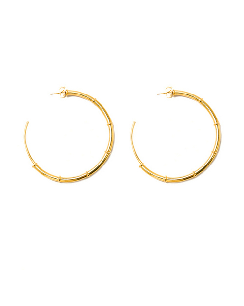 A Peace Treaty Turka Hoop Earrings in Gold Plated Brass A Peace Treaty Turka Hoop Earrings in Gold Plated Brass