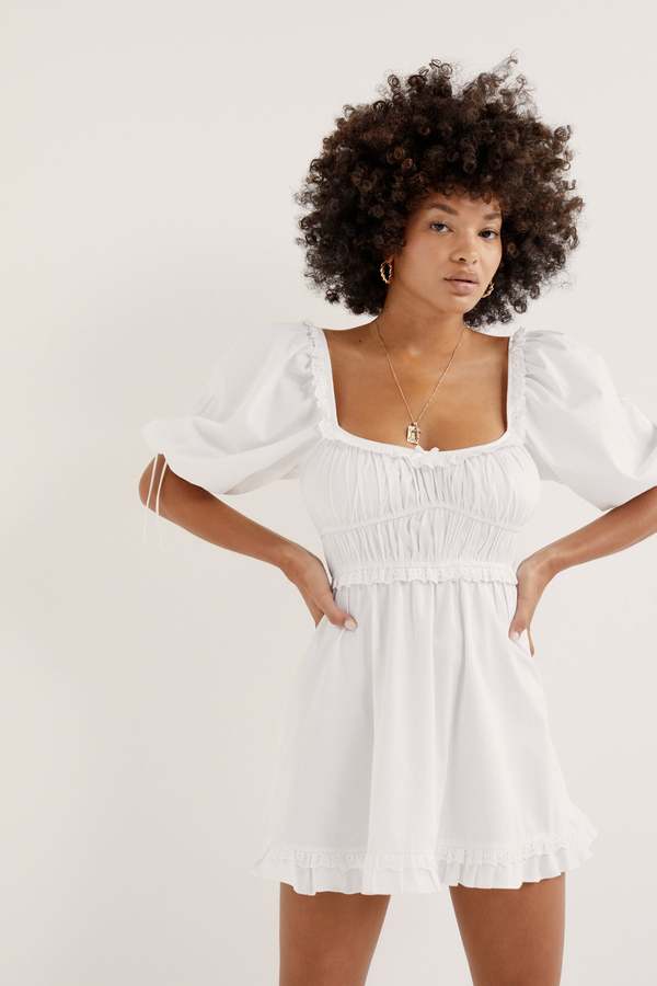 For Love & Lemons Jackson Mini Dress - Ivory | Garmentory