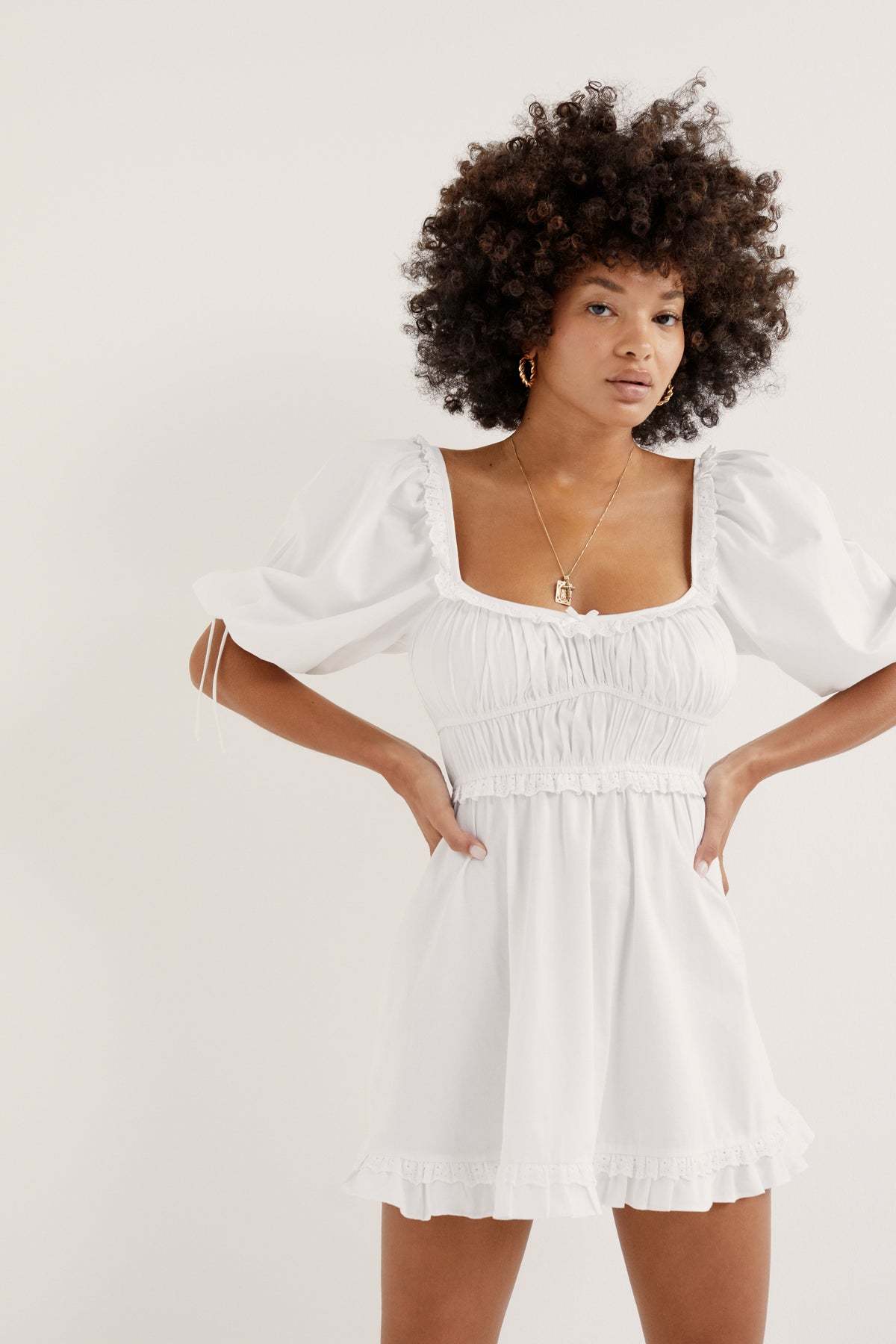For Love & Lemons Jackson Mini Dress - Ivory | Garmentory For Love & Lemons Jackson Mini Dress - Ivory | Garmentory