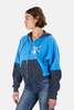 Blue&Cream Japanese Windmill Colorblock Crop Hoodie - Sky Blue/Navy - Thumbnail 2