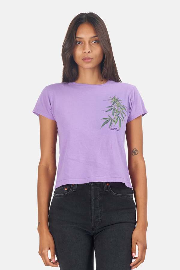 Blue&Cream Leaf Tee - Purple