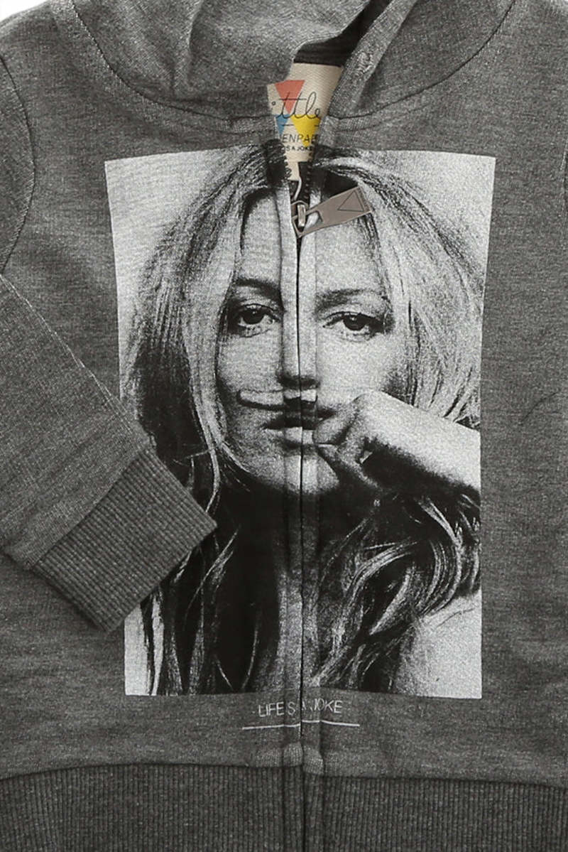 トップス XL Kate Moss Hooded Sweatshirt Ash Grey KIDS Eleven Paris Kate Moss Pullover Hoody - Charcoal
