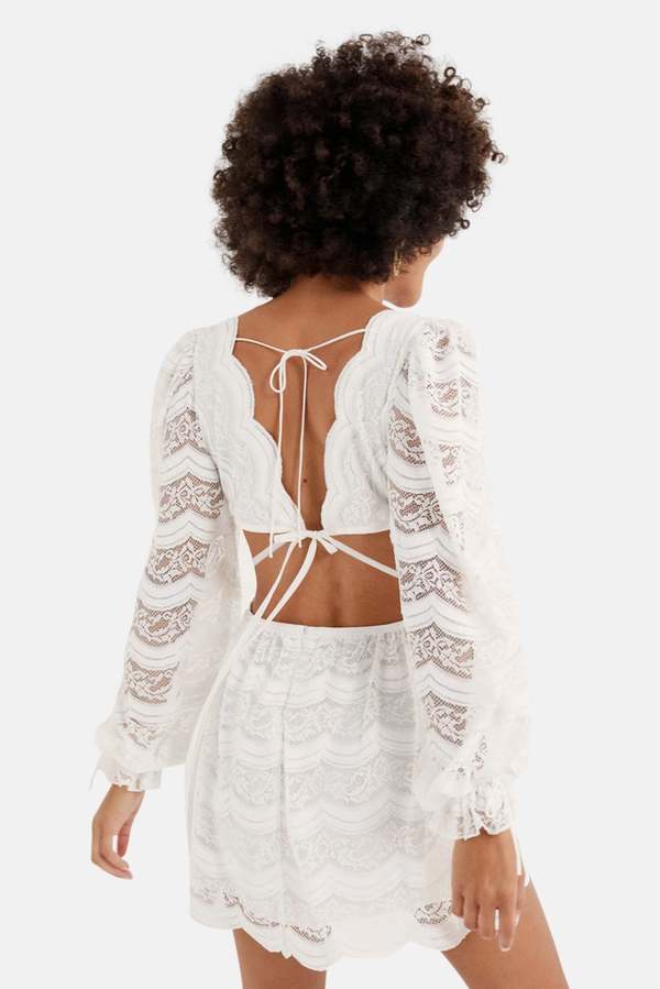 white long sleeve lace prom dress Elegant White Long Sleeves Prom Dress Slit Long With Lace Appliques