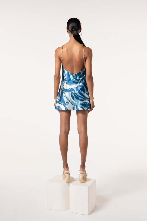 Cult Gaia Minna Dress - Persian Blue Paisley | Garmentory