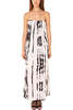 MYNE Constance Strapless Maxi dress - Black/White Tie-Dye - Thumbnail 1