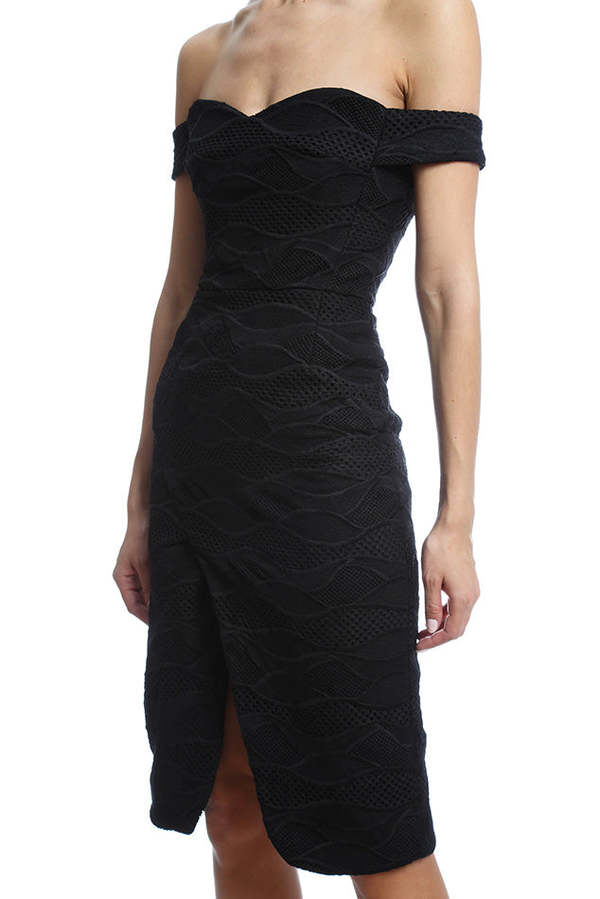 Nicholas Lace Shoulder Dress - Black | Garmentory
