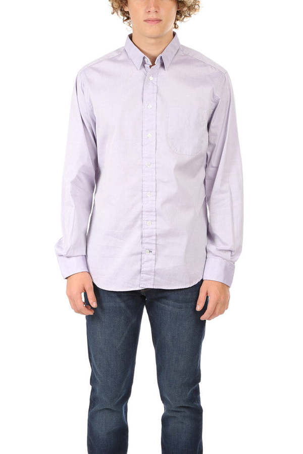 Blue&Cream Pinpoint Button Down - Lavender