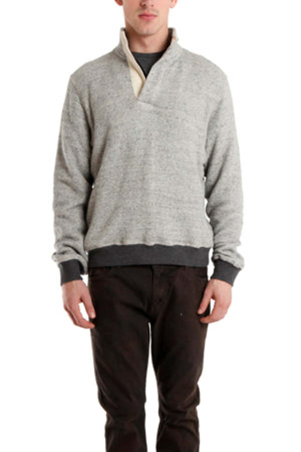 Blue AND Cream  Pop Collar - Charcoal