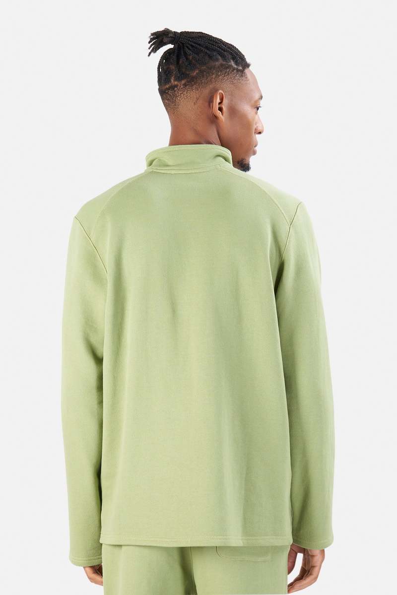 Blue&Cream Pop Collar Pullover - Pistachio
