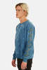 Remi Relief Tie Dye Fleece Crewneck - Indigo - Thumbnail 2