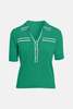Minnie Rose Ribbed V Neck - Grass Green - Thumbnail 1