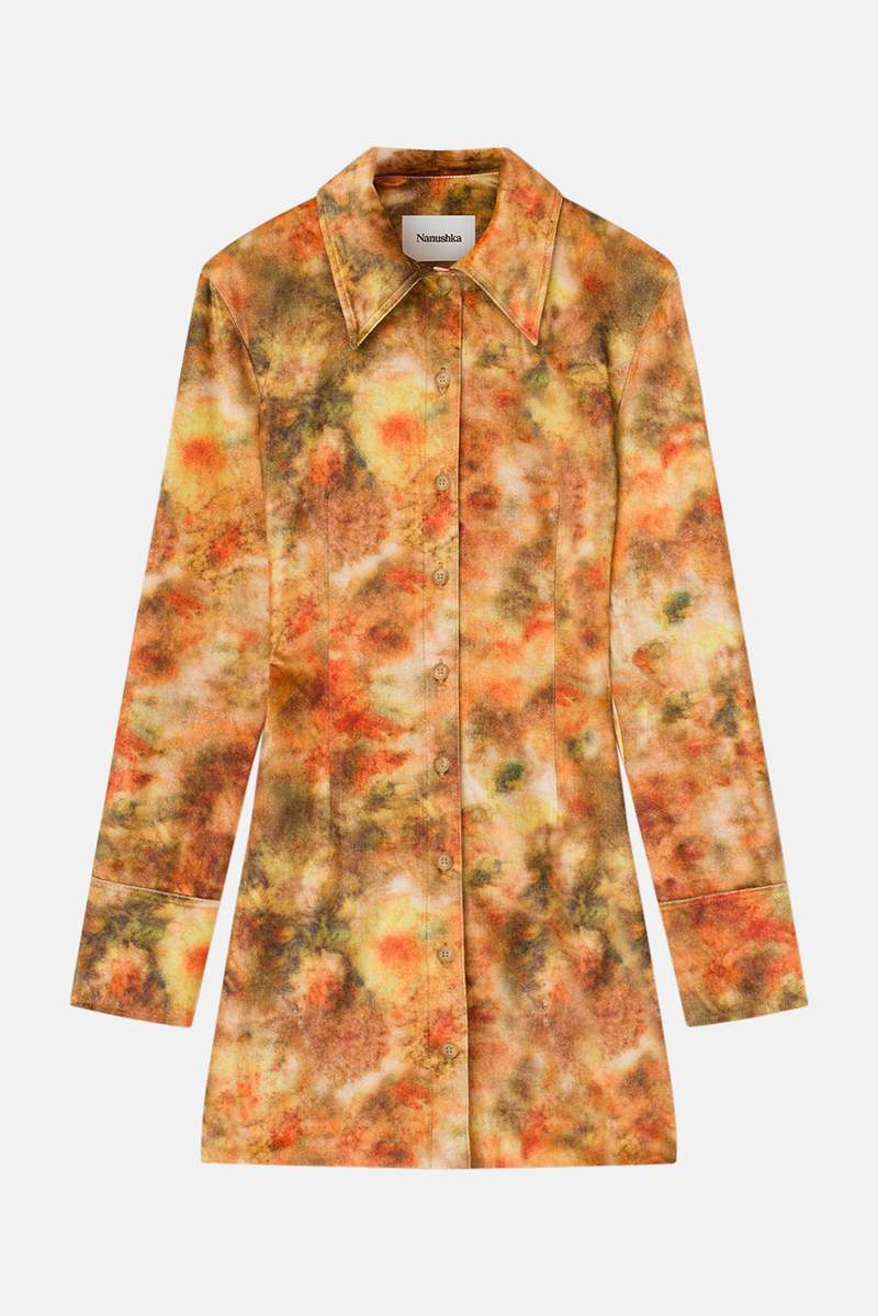 Nanushka Romee Dress - Hazy Floral Orange