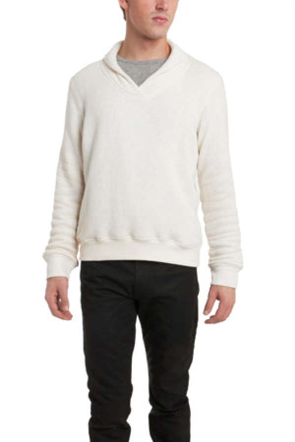 Blue&Cream Shawl Collar Pullover - Beige