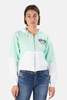 Blue&Cream Skull Colorblock Crop Hoodie - Mint/Black - Thumbnail 1