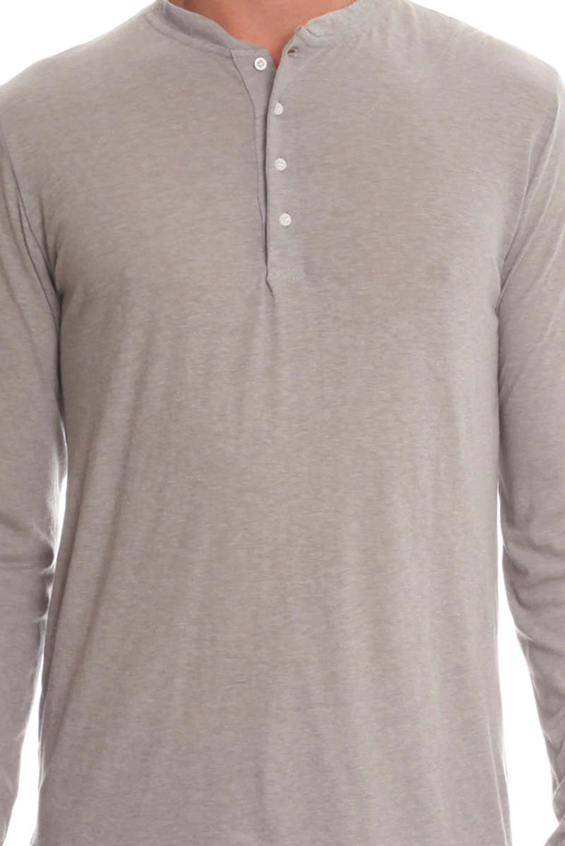 Blue&Cream Supersmooth Henley - Grey