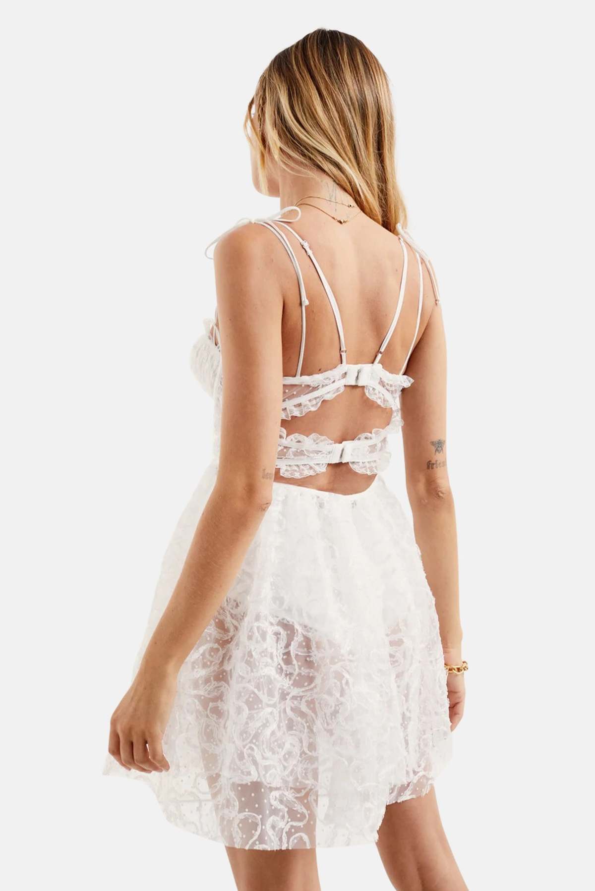 For Love & Lemons Tatiana Mini Dress - White | Garmentory For Love & Lemons Tatiana Mini Dress - White | Garmentory