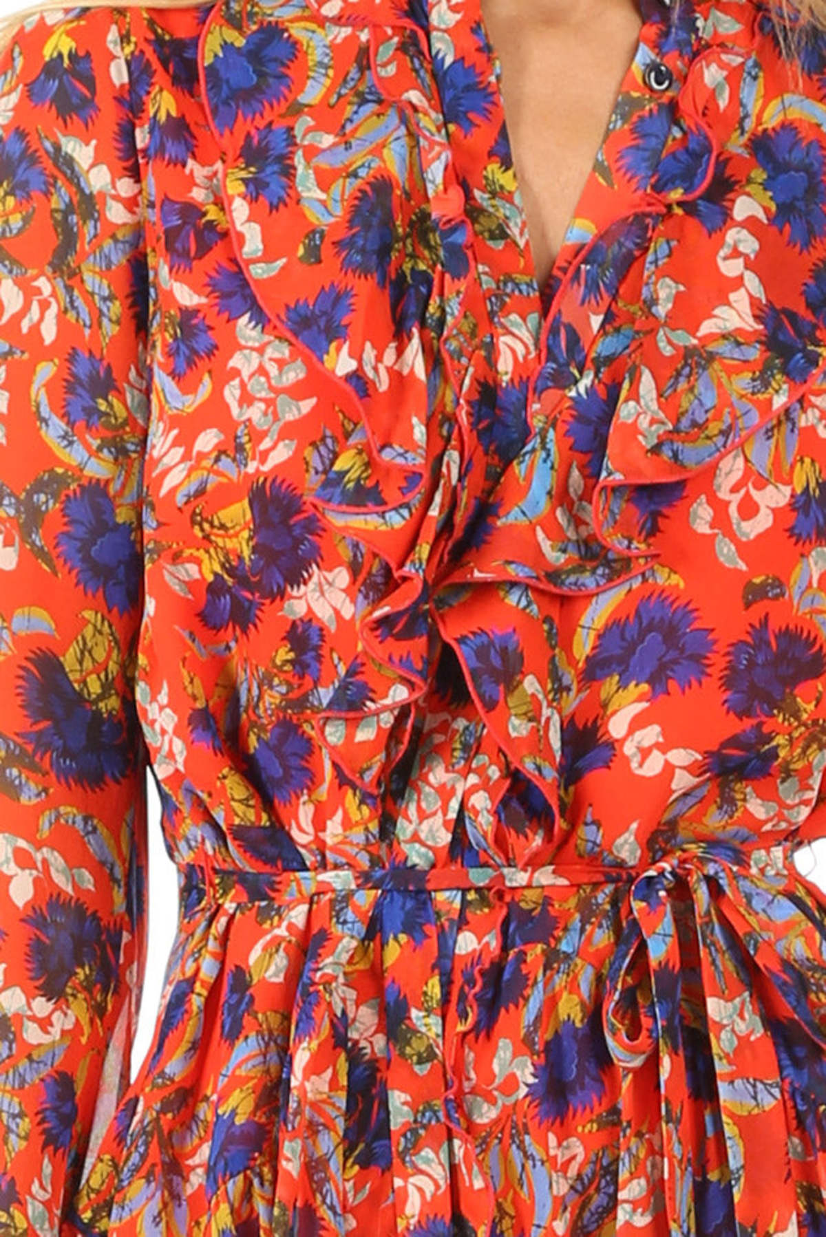 Saloni Tilly Ruffle Dress - Flame Azale - Image 4 of 4