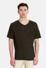 V :: ROOM Melange V Neck Tee - Black - Thumbnail 1