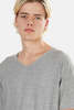 V::ROOM V Neck Tee - Heather Grey Melange - Thumbnail 4