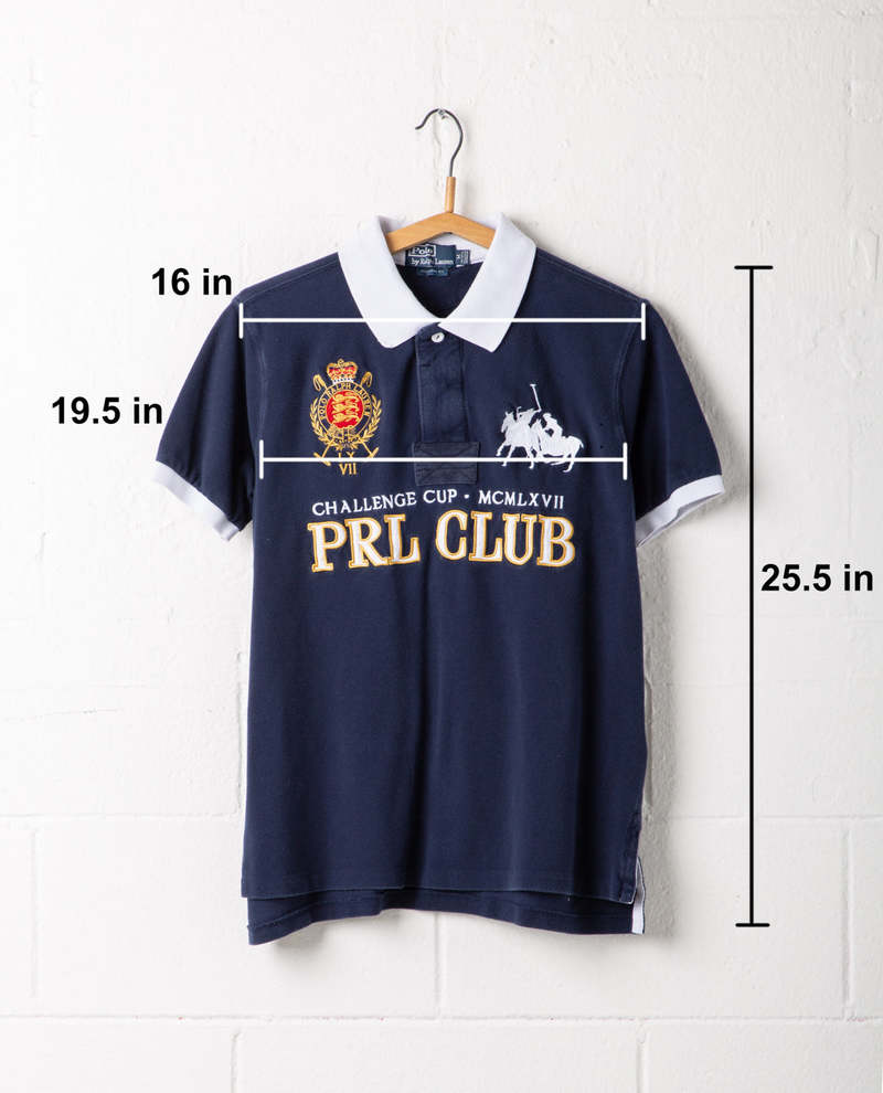 90s POLO ラルフローレン PRL CLUB ポロシャツ 紺 Polo Ralph Lauren PRL Club Polo T Shirt Big Pony Blue Size Xl | eBay