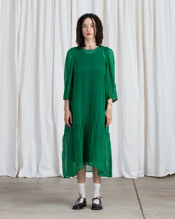 Ali Golden PEASANT DRESS - KELLY GREEN | Garmentory